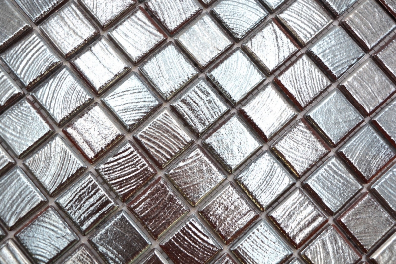 Jasba Senja Pure mosaic ceramic stoneware wenge-metallic glossy metal look kitchen bathroom shower MOSJB27 1 mat