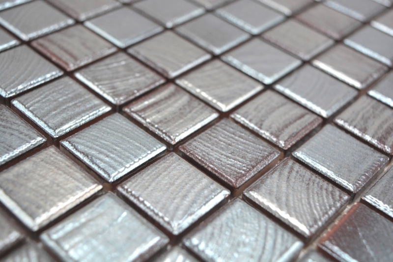 Jasba Senja Pure mosaic ceramic stoneware wenge-metallic glossy metal look kitchen bathroom shower MOSJB27 1 mat