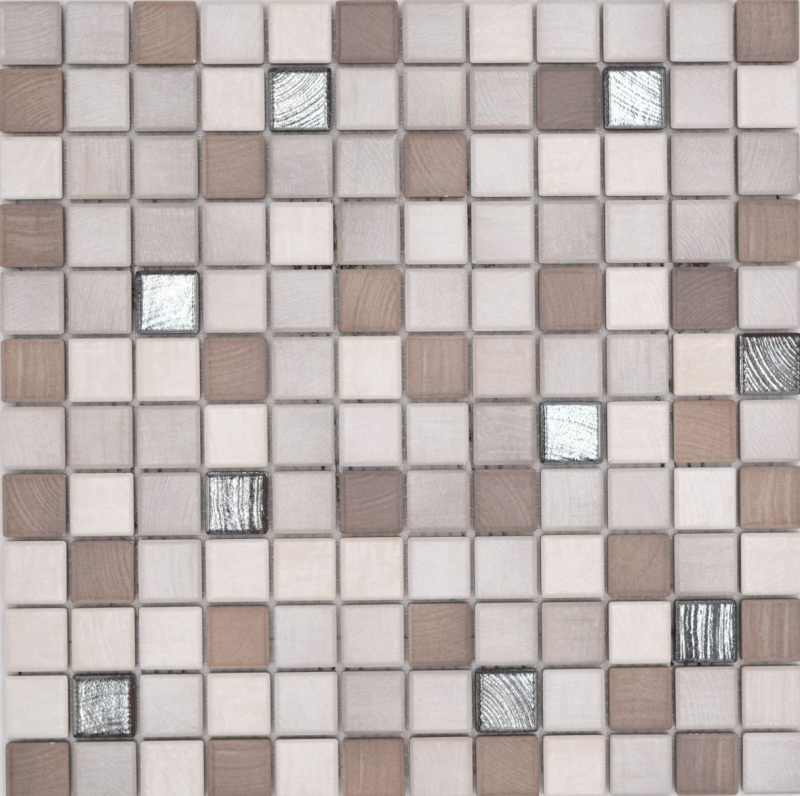 Jasba Senja Pure mosaic ceramic stoneware wood-mix metallic matt wood look kitchen bathroom shower MOSJB06 1 mat