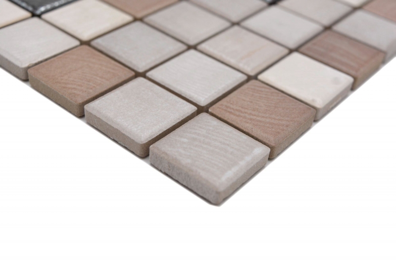Jasba Senja Pure mosaic ceramic stoneware wood-mix metallic matt wood look kitchen bathroom shower MOSJB06 1 mat