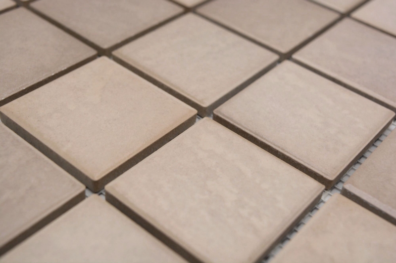 Ceramic mosaic tiles Jasba sand beige matt stone look kitchen wall bathroom tile shower wall / 10 mosaic mats