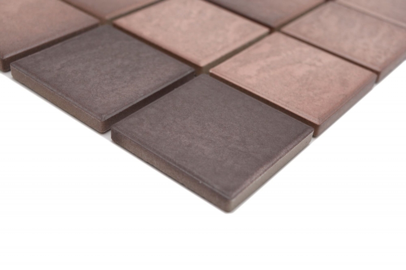 Ceramic mosaic tiles Jasba earth brown matt stone look kitchen wall bathroom tile shower wall / 10 mosaic mats