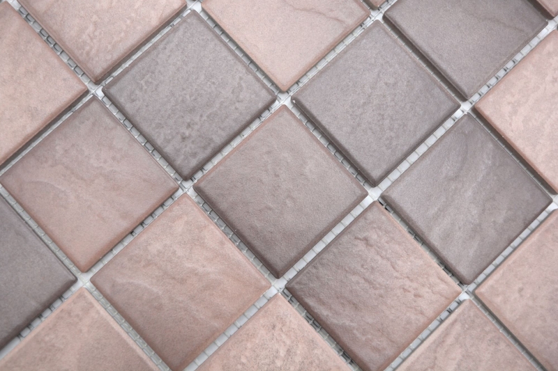 Jasba Village mosaic ceramic stoneware earth brown matt stone effect kitchen bathroom shower MOSJB546 1 mat