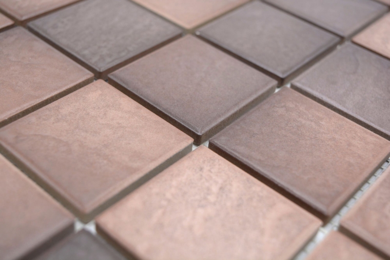 Jasba Village mosaic ceramic stoneware earth brown matt stone effect kitchen bathroom shower MOSJB546 1 mat