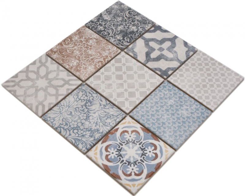 Jasba Pattern mosaic ceramic stoneware multicolored matt retro look kitchen bathroom shower MOSJBPV20 1 mat