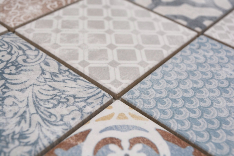 Jasba Pattern mosaic ceramic stoneware multicolored matt retro look kitchen bathroom shower MOSJBPV20 1 mat