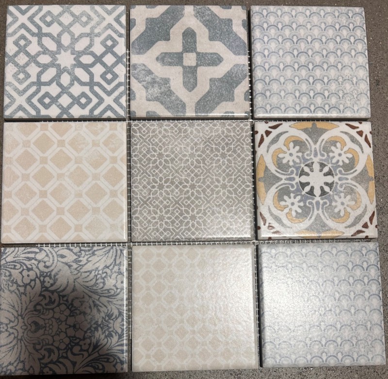 Jasba Pattern mosaic ceramic stoneware multicolored matt retro look kitchen bathroom shower MOSJBPV20 1 mat