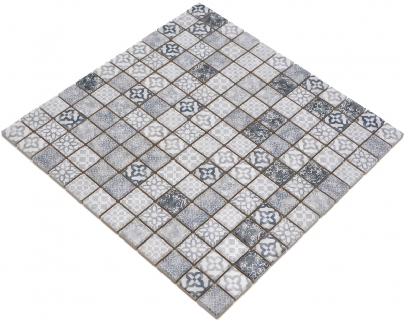 Ceramic mosaic tiles Jasba gray matt retro look kitchen wall bathroom tile shower wall / 10 mosaic mats