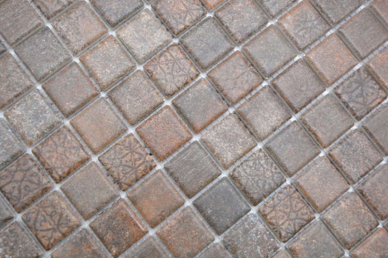 Jasba Ronda mosaic ceramic stoneware rust-mix matt rust look kitchen bathroom shower MOSJBR100 1 mat