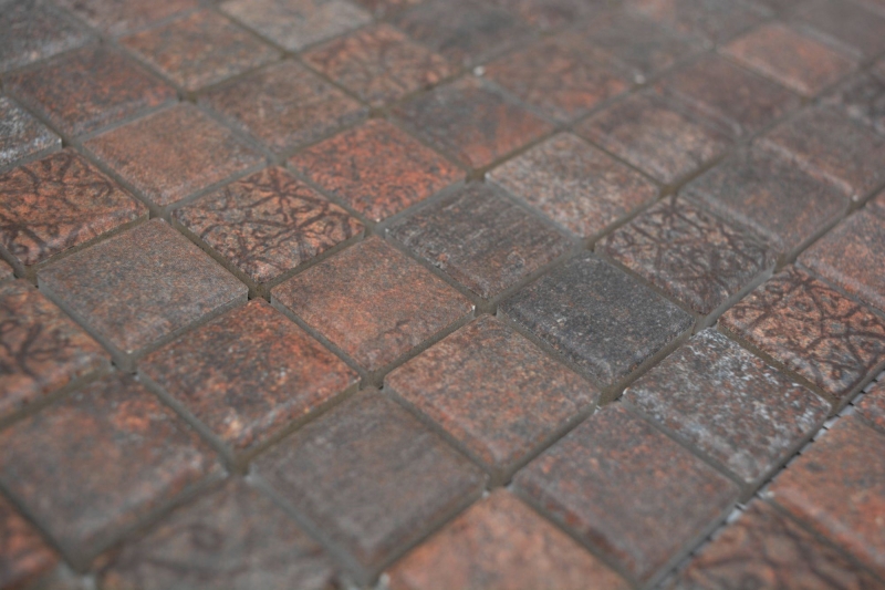 Jasba Ronda mosaic ceramic stoneware rust-mix matt rust look kitchen bathroom shower MOSJBR100 1 mat