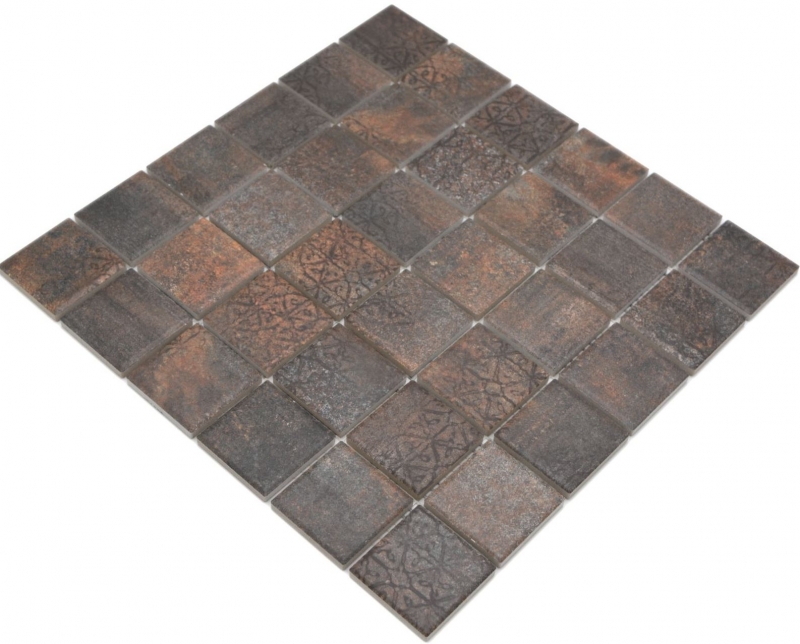 Jasba Ronda mosaic ceramic stoneware rust-mix matt rust look kitchen bathroom shower MOSJBR200 1 mat