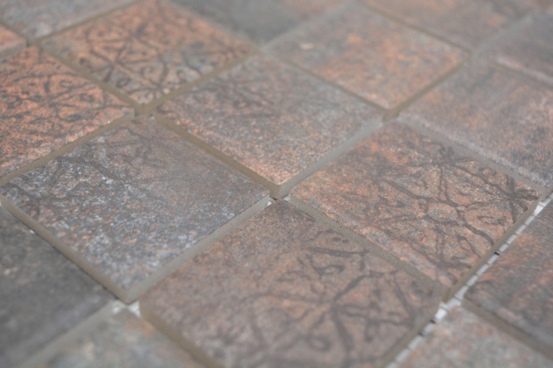 Jasba Ronda mosaic ceramic stoneware rust-mix matt rust look kitchen bathroom shower MOSJBR200 1 mat