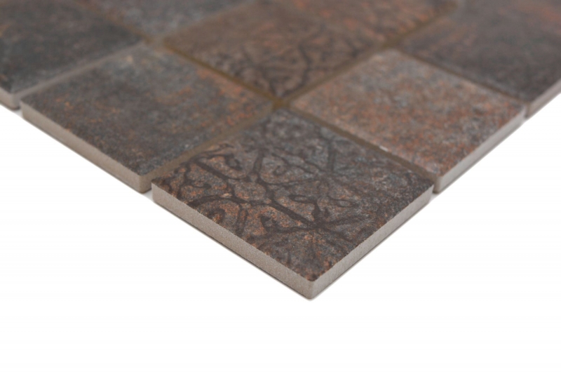 Jasba Ronda mosaic ceramic stoneware rust-mix matt rust look kitchen bathroom shower MOSJBR200 1 mat