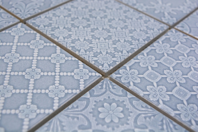 Jasba Clara mosaic ceramic stoneware nordic blue glossy retro look kitchen bathroom shower MOSJBC135 1 mat