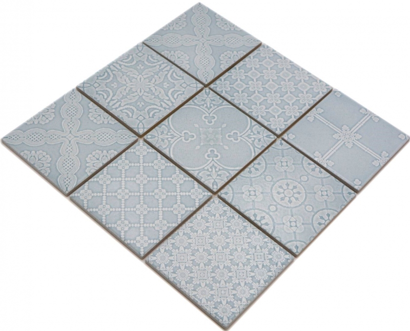 Jasba Clara mosaic ceramic stoneware country green glossy retro look kitchen bathroom shower MOSJBC136 1 mat