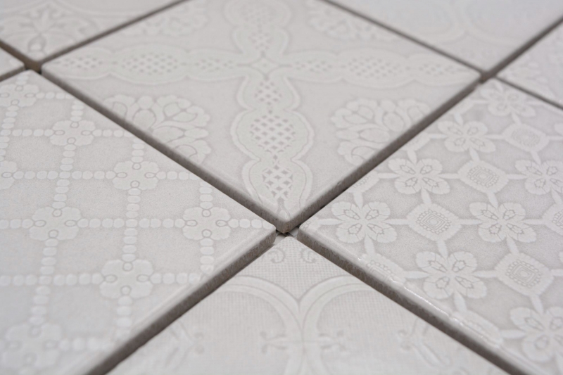 Jasba Clara mosaic ceramic stoneware paris grey glossy retro look kitchen bathroom shower MOSJBC138 1 mat