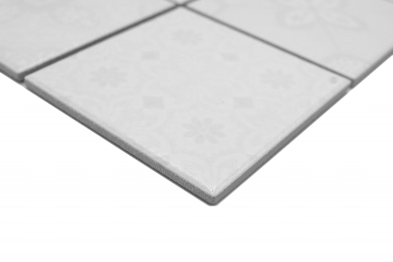 Jasba Clara mosaic ceramic stoneware iceland white glossy retro look kitchen bathroom shower MOSJBC139 1 mat