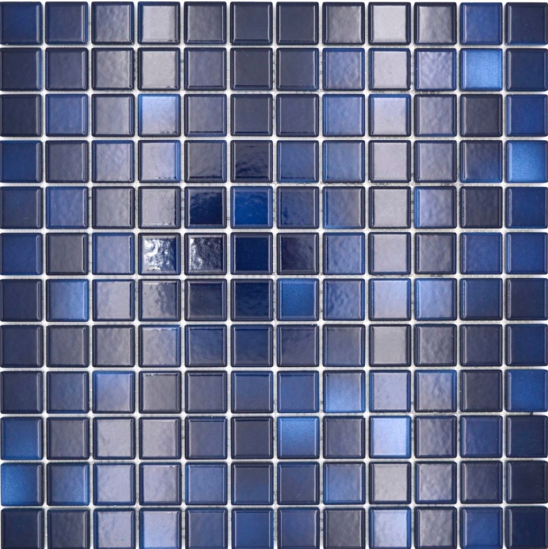 Jasba Agrob Buchtal Fresh mosaic ceramic stoneware deep blue mix glossy kitchen bathroom shower MOSJBF217 1 mat