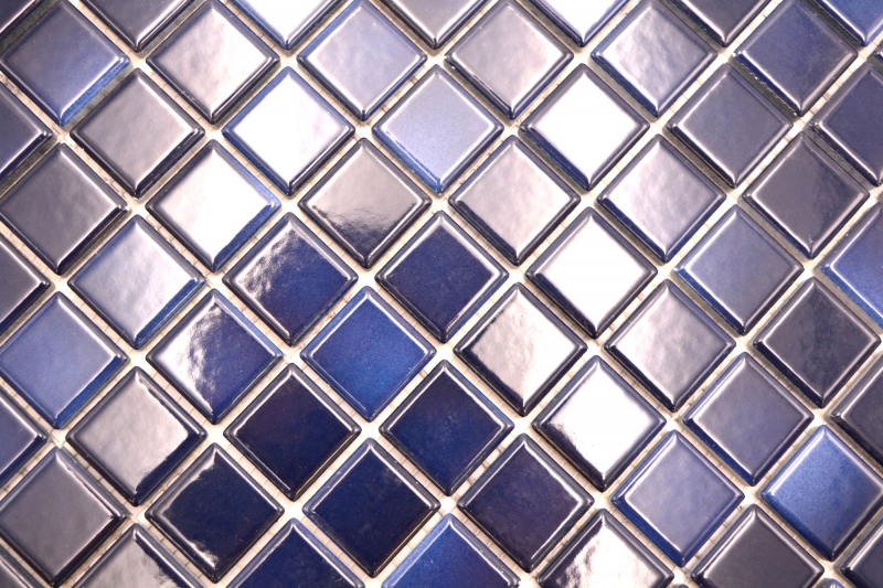 Jasba Agrob Buchtal Fresh mosaic ceramic stoneware deep blue mix glossy kitchen bathroom shower MOSJBF217 1 mat