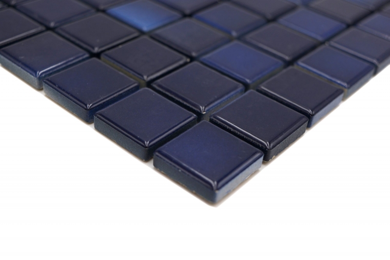 Jasba Agrob Buchtal Fresh mosaic ceramic stoneware deep blue mix glossy kitchen bathroom shower MOSJBF217 1 mat
