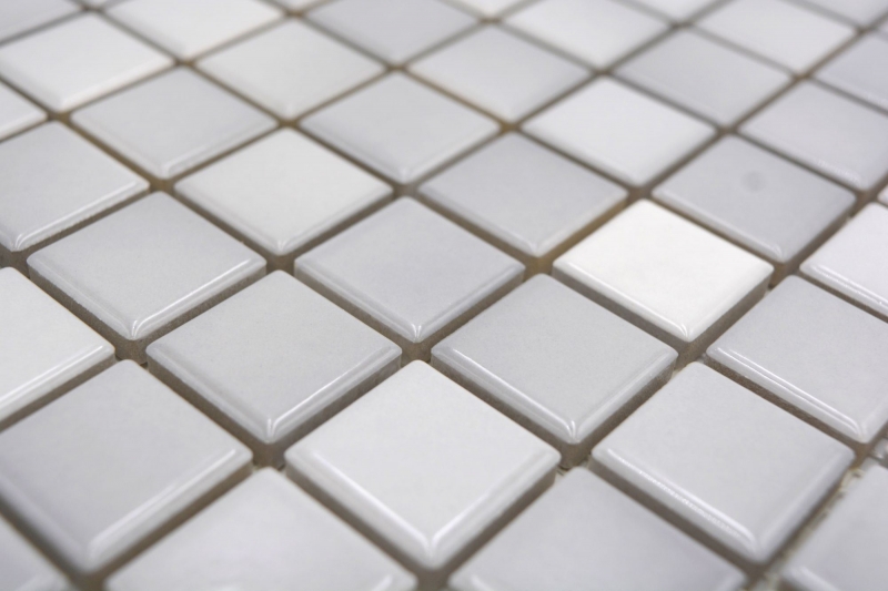 Jasba Agrob Buchtal Fresh mosaic ceramic stoneware silver gray mix glossy kitchen bathroom shower MOSJBF219 1 mat