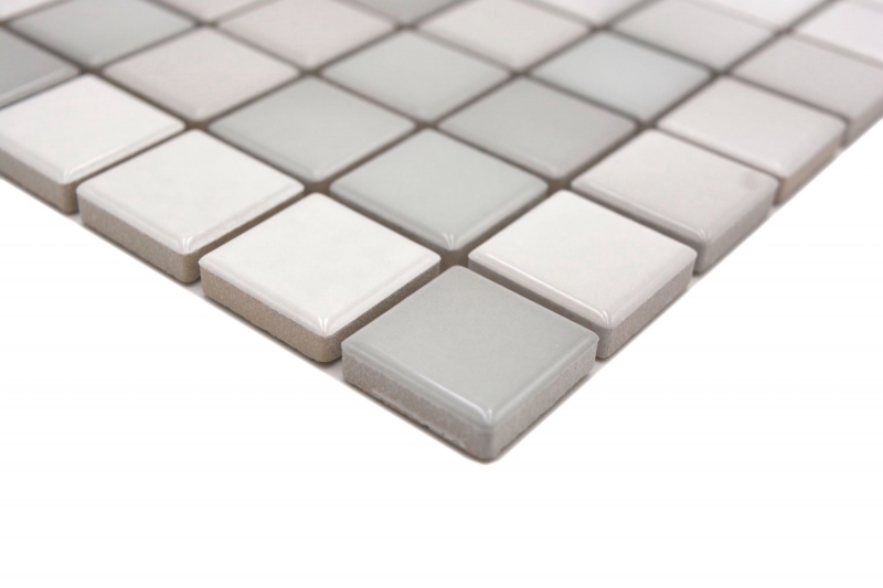 Jasba Agrob Buchtal Fresh mosaic ceramic stoneware warm grey mix glossy kitchen bathroom shower MOSJBF220 1 mat
