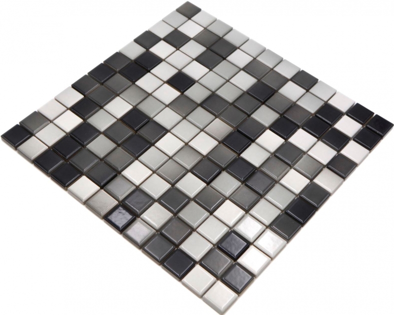 Jasba Agrob Buchtal Fresh mosaic ceramic stoneware white gray mix glossy kitchen bathroom shower MOSJBF221 1 mat