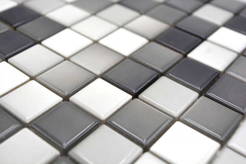Jasba Agrob Buchtal Fresh mosaic ceramic stoneware white gray mix glossy kitchen bathroom shower MOSJBF221 1 mat