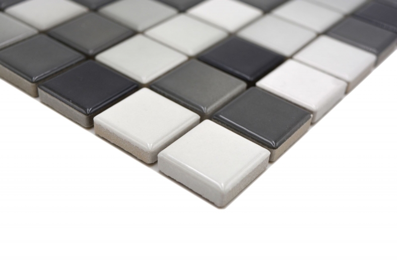 Jasba Agrob Buchtal Fresh mosaic ceramic stoneware white gray mix glossy kitchen bathroom shower MOSJBF221 1 mat