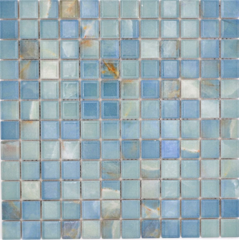 Jasba Agrob Buchtal Fresh Marble & More mosaic ceramic stoneware cielo glossy marble look kitchen bathroom shower MOSJBMM19 1 mat