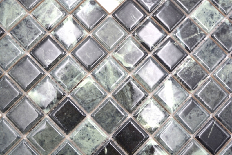 Jasba Agrob Buchtal Fresh Marble & More mosaic ceramic stoneware verde alpi glossy marble look kitchen bathroom shower MOSJBMM21 1 mat