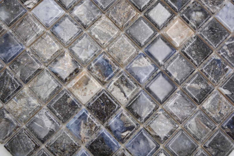 Jasba Agrob Buchtal Fresh Marble & More mosaic ceramic stoneware illusion dark glossy marble look kitchen bathroom shower MOSJBMM22 1 mat