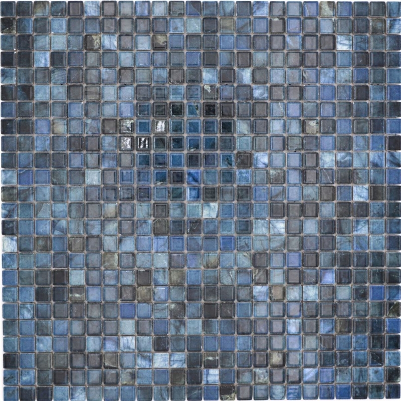 Jasba Agrob Buchtal Fresh Marble & More mosaic ceramic stoneware labradorite blue glossy marble look kitchen bathroom shower MOSJBMM26 1 mat