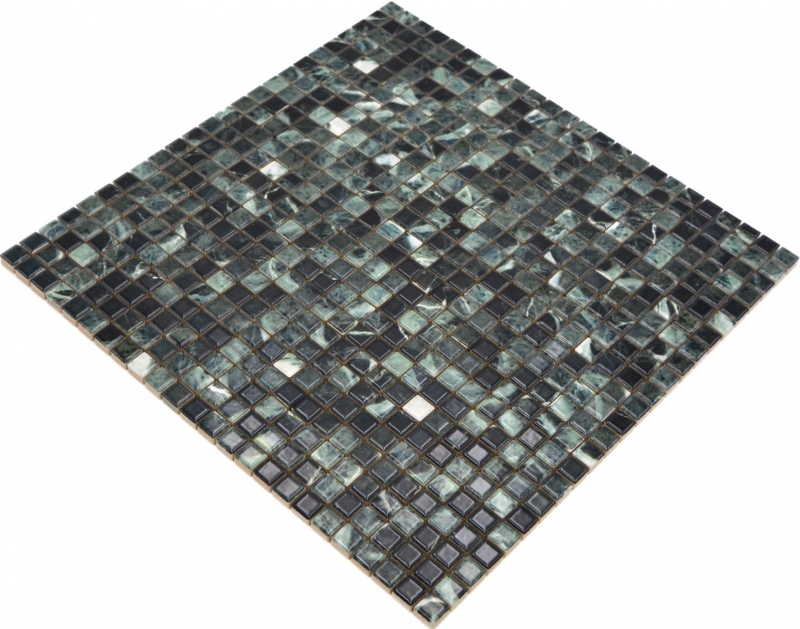 Jasba Agrob Buchtal Fresh Marble & More mosaic ceramic stoneware verde alpi glossy marble look kitchen bathroom shower MOSJBMM27 1 mat