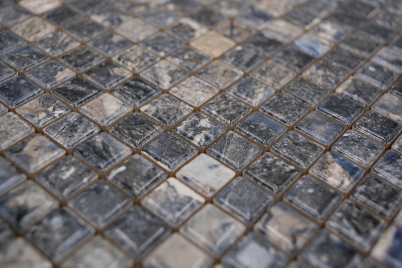 Jasba Agrob Buchtal Fresh Marble & More mosaic ceramic stoneware illusion dark glossy marble look kitchen bathroom shower MOSJBMM28 1 mat
