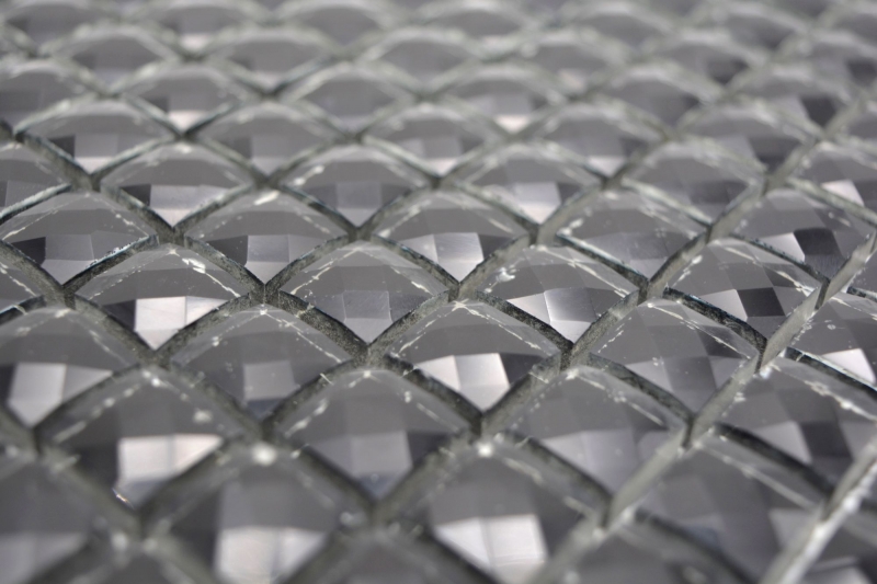 Glass mosaic QUADRAT CRYSTAL GLITTER BLACK MOS130-B824 1 mat