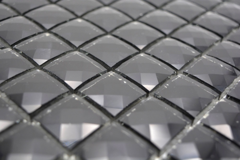 Glass mosaic QUADRAT CRYSTAL GLITTER BLACK MOS130-X826 1 mat