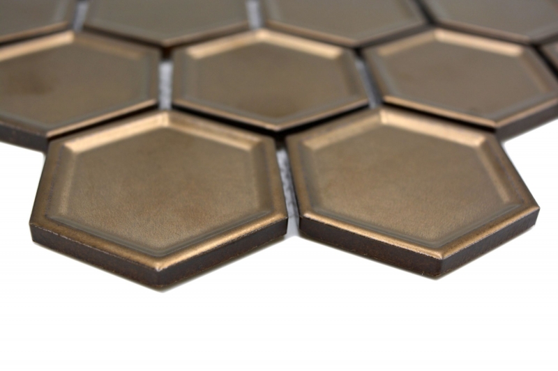 HEXAGON Ceramic mosaic BRONZE HONEYCOMB MOS14-09BR 1 mat