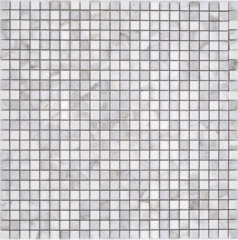Ceramic mosaic tiles Jasba carrara look white glossy marble look kitchen wall bathroom tile shower wall / 10 mosaic mats
