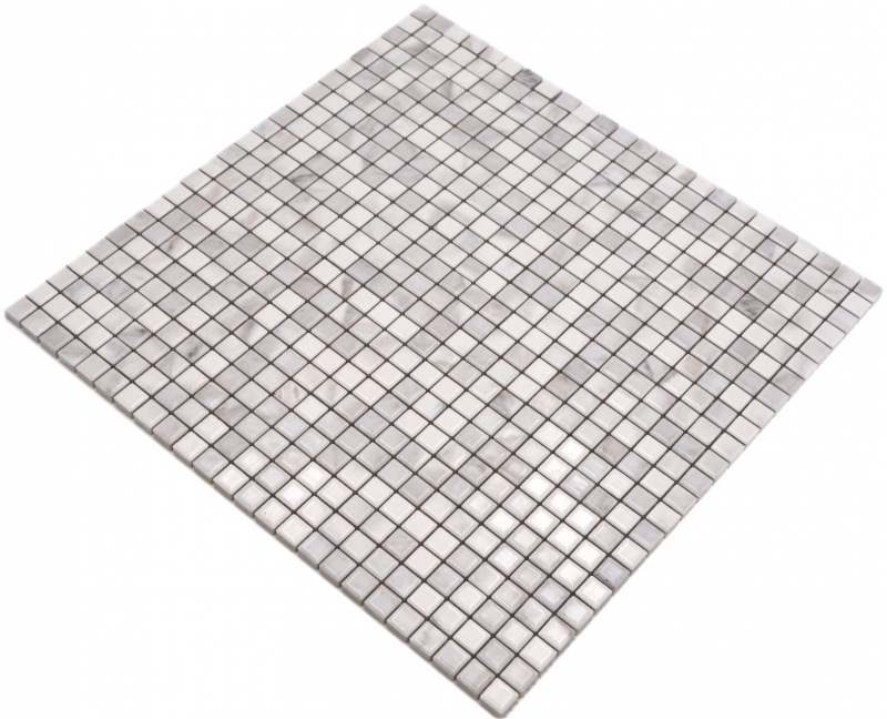 Ceramic mosaic tiles Jasba carrara look white glossy marble look kitchen wall bathroom tile shower wall / 10 mosaic mats