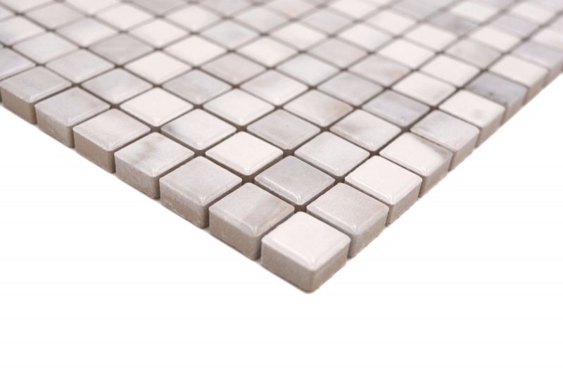 Ceramic mosaic tiles Jasba carrara look white glossy marble look kitchen wall bathroom tile shower wall / 10 mosaic mats