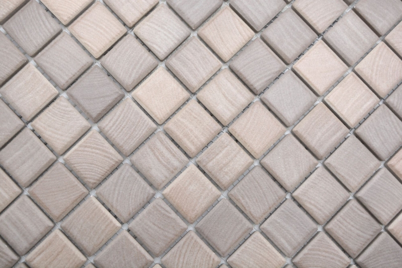 Hand sample Jasba Senja Pure mosaic ceramic stoneware oak matt wood look kitchen bathroom shower MOSJB03_m