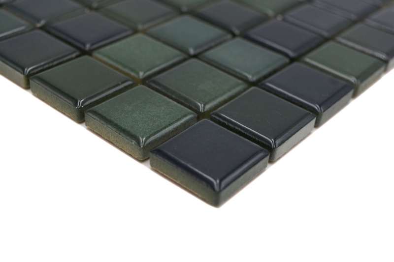 Hand pattern Jasba Agrob Buchtal Fresh mosaic ceramic stoneware forest green mix glossy kitchen bathroom shower MOSJBF216_m