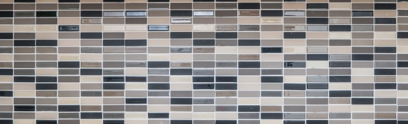 Mosaic tile ceramic light beige gray rods unglazed glass MOS24-CUSTG61