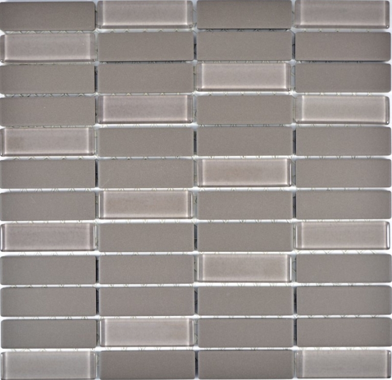 Mosaic tile ceramic rods gray unglazed glass MOS24-0204_f