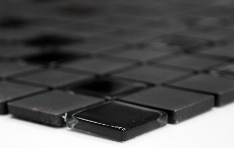 Mosaic tile ceramic black unglazed glass tile backsplash MOS18-CUG70_f