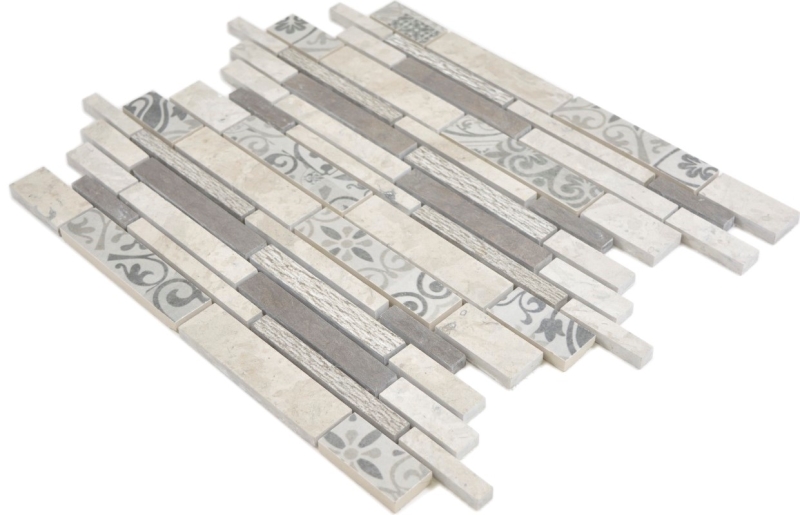 Composite marble/ceramic mix gray 3F mosaic tile wall tile backsplash kitchen bathroom MOS180-D0927G_f