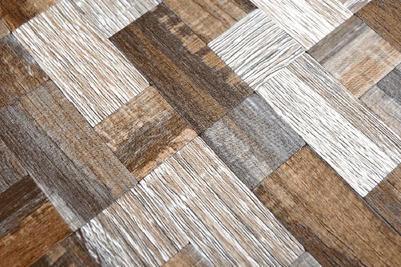 Hand sample mosaic tile self-adhesive aluminum gray beige combination metal wood look MOS200-2322_m
