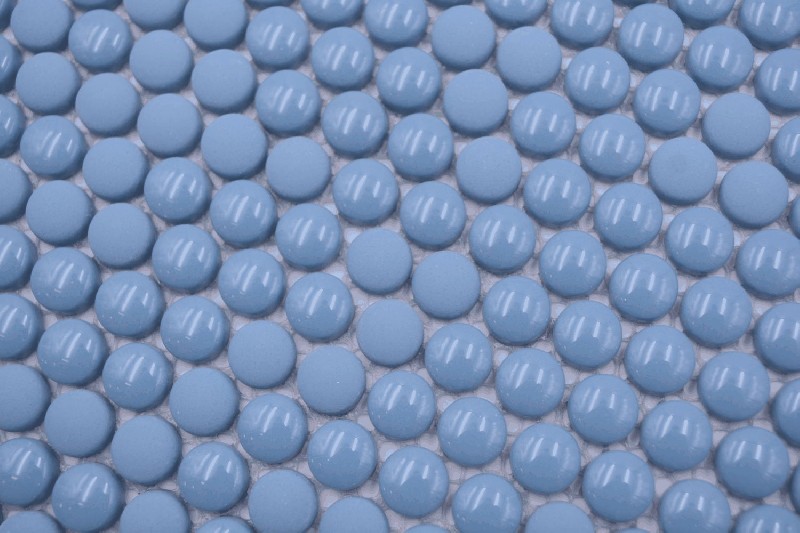 Hand pattern round enamel mix blue glossy/matt wall tile backsplash kitchen shower bathroom MOS140-0411_m