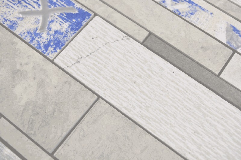 Hand sample composite marble/ceramic mix gray/color 3F wall tile backsplash kitchen shower bathroom MOS180-D09STG_m